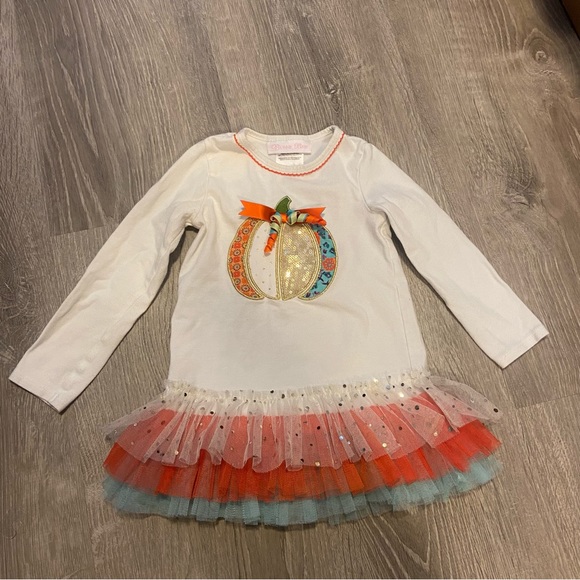Bonnie Baby pumpkin fall tulle long sleeve top & matching leggings size 18M GUC - Picture 2 of 9